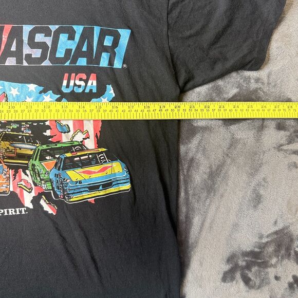 Vintage 1980s Nascar USA The Winning Spirit Short Sleeve Black Shirt Size Large - Picture 5 of 6
